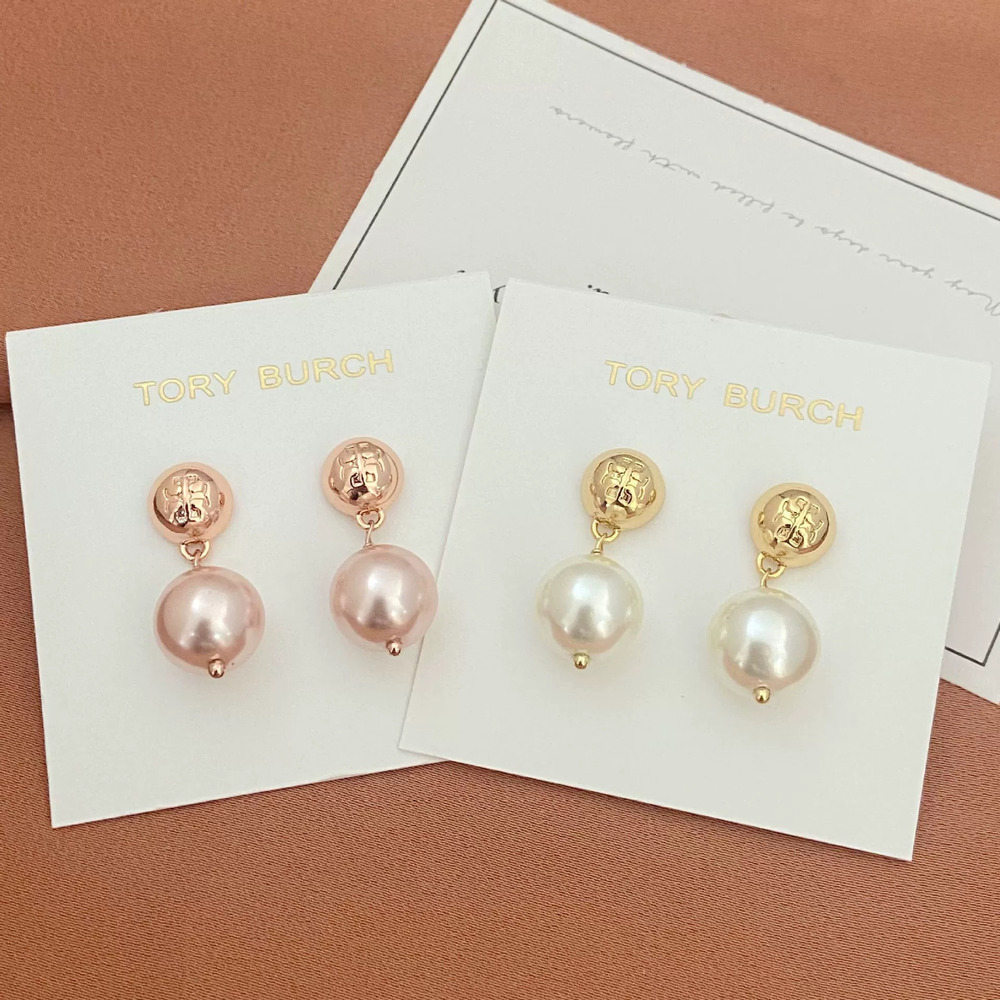 Tory Burch Faux Pearl Drop Earrings Metal